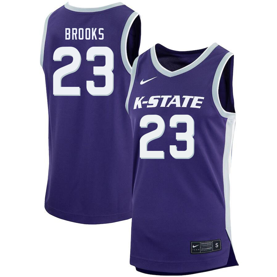 Men #23 Jordan Brooks Kansas State Wildcats College Basketball Jerseys Sale-Purple - Click Image to Close